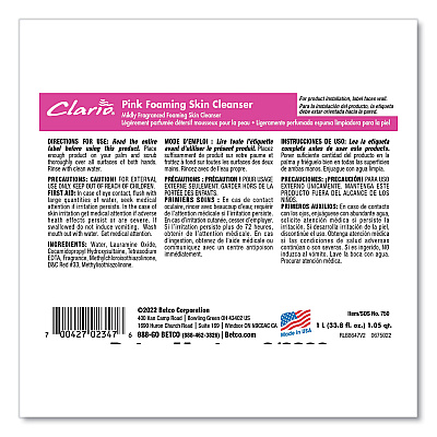 Betco Pink Foaming Skin Cleanser Refill, Fresh Scent, 1,000 mL, 6/Carton (BET7502900)