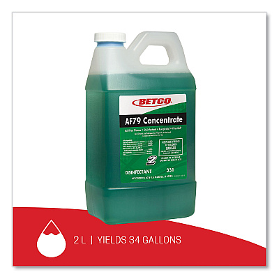Betco AF79 Acid-Free Bathroom Cleaner Concentrate, Ocean Breeze Scent, 2 L Bottle, 4/Carton (BET3314700)