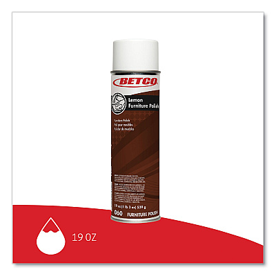 Betco Lemon Furniture Polish, Lemon Scent, 19 oz Aerosol Can, 12/Carton (BET602300)