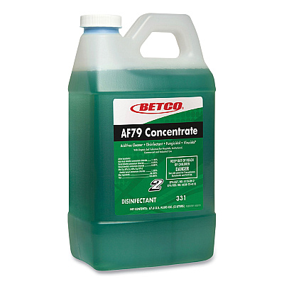 Betco AF79 Acid-Free Bathroom Cleaner Concentrate, Ocean Breeze Scent, 2 L Bottle, 4/Carton (BET3314700)