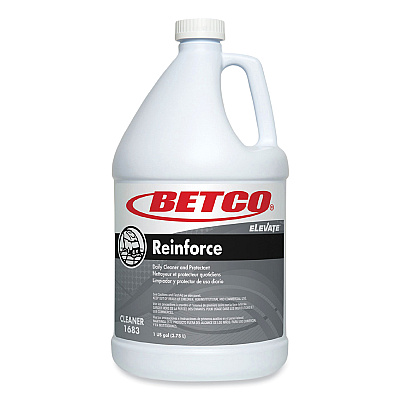 Betco Reinforce Floor Cleaner and Protectant, Lemon Scent, 1 gal Bottle, 4/Carton (BET16830400)