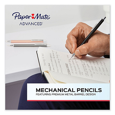 Paper Mate Advanced Mechanical Pencils, 0.5 mm, HB (#2), Black Lead, Gun Metal Gray Barrel (PAP2128197)