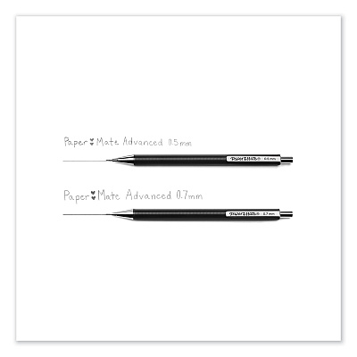 Paper Mate Advanced Mechanical Pencils, 0.5 mm, HB (#2), Black Lead, Gun Metal Gray Barrel (PAP2128197)