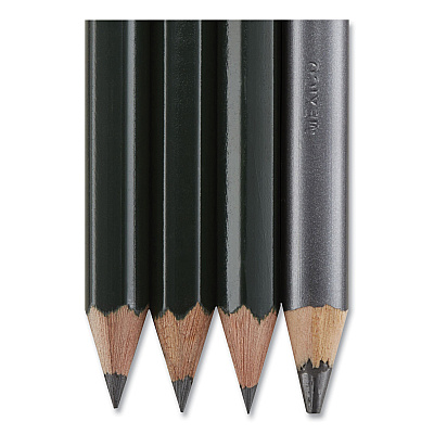 Prismacolor Scholar Graphite Pencil Set, 2 mm, Assorted Lead Hardness Ratings, Black Lead, Dark Green Barrel, 4/Set (SAN2502)