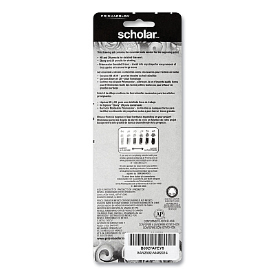 Prismacolor Scholar Graphite Pencil Set, 2 mm, Assorted Lead Hardness Ratings, Black Lead, Dark Green Barrel, 4/Set (SAN2502)