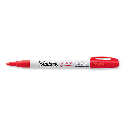 Sharpie Permanent Paint Marker, Fine Bullet Tip, Red (SAN35535)