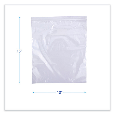 Boardwalk Reclosable Food Storage Bags, 2 Gallon, 13" x 15", Clear, 100/Box (BWK2GALBAG)