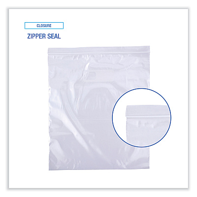 Boardwalk Reclosable Food Storage Bags, 2 Gallon, 13" x 15", Clear, 100/Box (BWK2GALBAG)