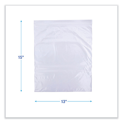 Boardwalk Reclosable Freezer Storage Bags, 2 gal, 13" x 15", Clear, 100/Box (BWK2GALFZRBAG)