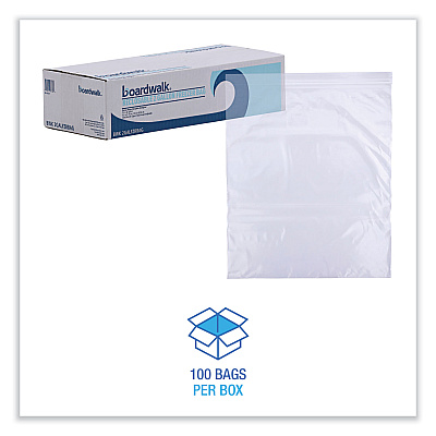Boardwalk Reclosable Freezer Storage Bags, 2 gal, 13" x 15", Clear, 100/Box (BWK2GALFZRBAG)