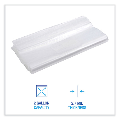 Boardwalk Reclosable Freezer Storage Bags, 2 gal, 13" x 15", Clear, 100/Box (BWK2GALFZRBAG)