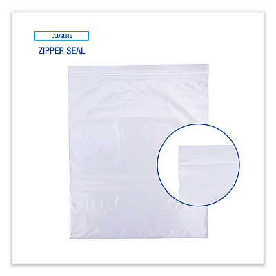 Boardwalk Reclosable Freezer Storage Bags, 2 gal, 13" x 15", Clear, 100/Box (BWK2GALFZRBAG)