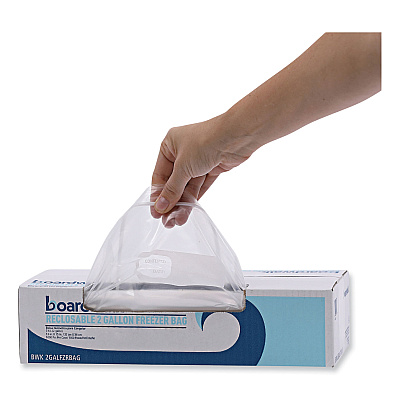 Boardwalk Reclosable Freezer Storage Bags, 2 gal, 13" x 15", Clear, 100/Box (BWK2GALFZRBAG)