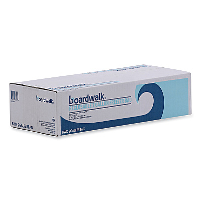 Boardwalk Reclosable Freezer Storage Bags, 2 gal, 13" x 15", Clear, 100/Box (BWK2GALFZRBAG)