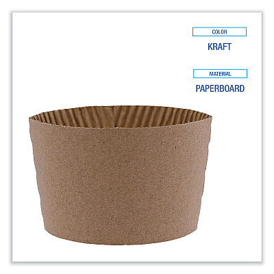 Boardwalk Cup Sleeves, Fits 10 oz to 20 oz Hot Cups, Kraft, 1,200/Carton (BWK1020SLEEVE)