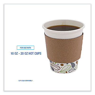 Boardwalk Cup Sleeves, Fits 10 oz to 20 oz Hot Cups, Kraft, 1,200/Carton (BWK1020SLEEVE)