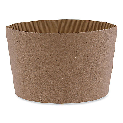 Boardwalk Cup Sleeves, Fits 10 oz to 20 oz Hot Cups, Kraft, 1,200/Carton (BWK1020SLEEVE)