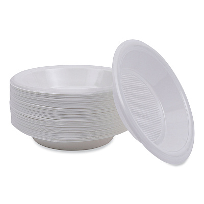 Boardwalk Hi-Impact Plastic Dinnerware, Bowl, 10 to 12 oz, White, 1,000/Carton (BWKBOWLHIPS12WH)