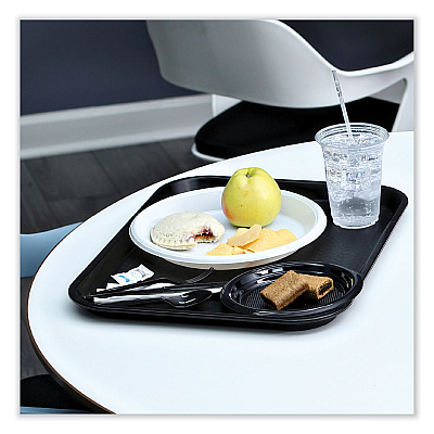 Boardwalk Six-Piece Cutlery Kit, Condiment/Fork/Knife/Napkin/Teaspoon, Black, 250/Carton (BWKFKTNSMWPSBLA)