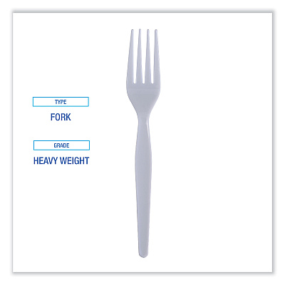 Boardwalk Heavyweight Polystyrene Cutlery, Fork, White, 1000/Carton (BWKFORKHW)