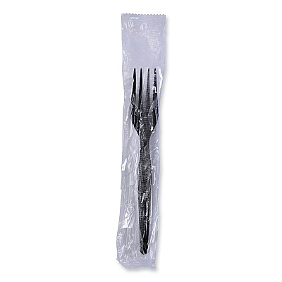 Boardwalk Heavyweight Wrapped Polystyrene Cutlery, Fork, Black, 1,000/Carton (BWKFORKHWPSBIW)