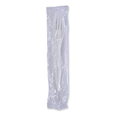 Boardwalk Mediumweight Wrapped Polypropylene Cutlery, Fork, White, 1000/Carton (BWKFORKIW)