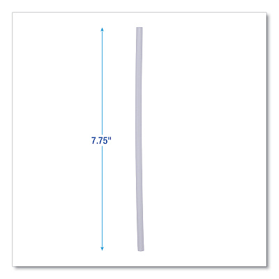 Boardwalk Jumbo Straws, 7.75", Plastic, Translucent, Unwrapped, 250/Pack, 50 Packs/Carton (BWKJSTU775T50)