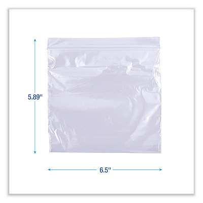 Boardwalk Reclosable Food Storage Bags, Sandwich, 6.5" x 5.89", Clear, 500/Box (BWKSANDWICHBAG)