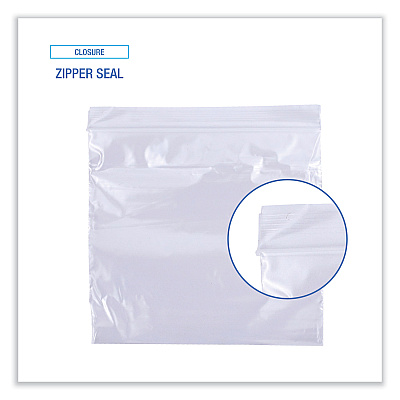 Boardwalk Reclosable Food Storage Bags, Sandwich, 6.5" x 5.89", Clear, 500/Box (BWKSANDWICHBAG)