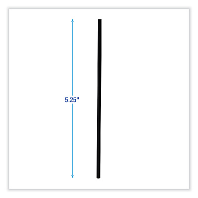 Boardwalk Single-Tube Stir-Straws, 5.25", Polypropylene, Black, 1,000/Pack, 10 Packs/Carton (BWKSTRU525B10)
