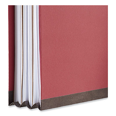 Universal Bright Colored Pressboard Classification Folders, 2" Expansion, 2 Dividers, 6 Fasteners, Legal Size, Ruby Red, 10/Box (UNV10313)