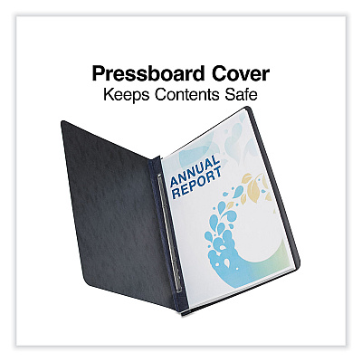 Universal Pressboard Report Cover, Two-Piece Prong Fastener, 3" Capacity, 8.5 x 11, Black/Black (UNV80571)