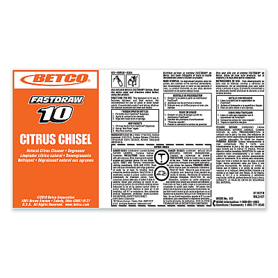 Betco Citrus Chisel, Citrus Scent, 2 L Bottle, 4/Carton (BET1674700)