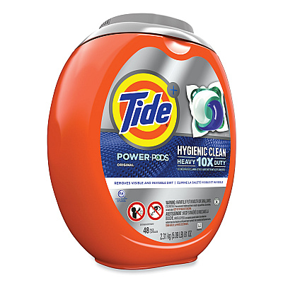 Tide Hygienic Clean Heavy 10x Duty Power Pods, Original Scent, 81 oz Tub, 48 Pods/Tub, 4 Tubs/Carton (PGC59080CT)