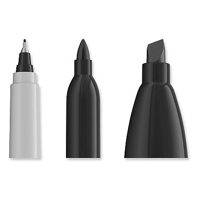 Sharpie Mixed Point Size Permanent Markers, Assorted Tip Sizes/Types, Black, 6/Pack (SAN2135318)