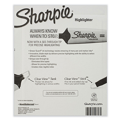 Sharpie Clearview Pen-Style Highlighter, Assorted Ink Colors, Chisel Tip, Assorted Barrel Colors, 8/Pack (SAN1966798)
