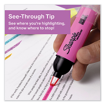 Sharpie Clearview Pen-Style Highlighter, Assorted Ink Colors, Chisel Tip, Assorted Barrel Colors, 8/Pack (SAN1966798)