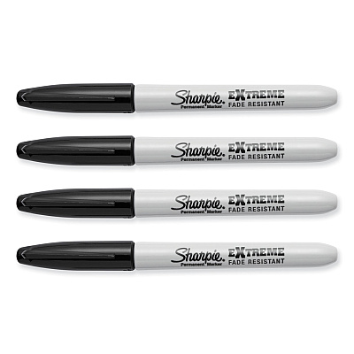Sharpie Extreme Marker, Fine Bullet Tip, Black, 4/Pack (SAN1927436)