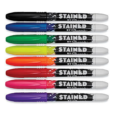 Sharpie Stained Fabric Markers, Medium Brush Tip, Assorted Colors, 8/Pack (SAN1779005)