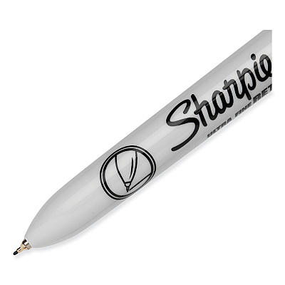 Sharpie Retractable Permanent Marker, Extra-Fine Needle Tip, Black, 3/Pack (1735793)