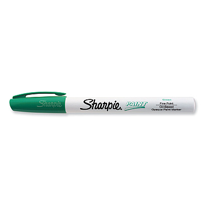 Sharpie Permanent Paint Marker, Fine Bullet Tip, Green (SAN35537)