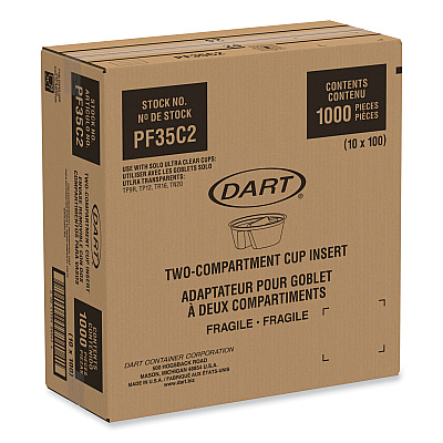 Dart Plastic Cup Insert, 3.5 oz, 3.6" Diameter x 1.3"h, Clear, 1,000/Carton (DCCPF35C2)