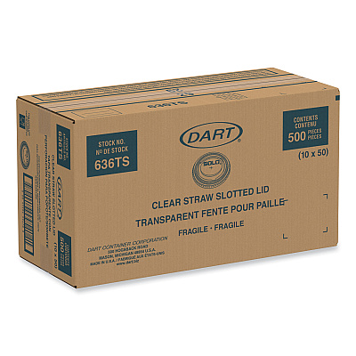 Dart Plastic Cold Cup Lids, Fits 32 oz Cups, Clear, 500/Carton (DCC636TS)