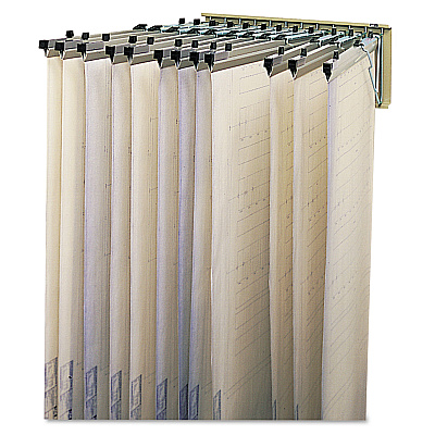 Safco Sheet File Pivot Wall Rack, 12 Hanging Clamps, 24w x 14.75d x 9.75h, Sand (SAF5016)