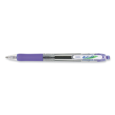 Zebra ECO Jimnie Clip Ballpoint Pen, Retractable, Medium 1 mm, Blue Ink, Clear/Blue Barrel, 12/Pack (ZEB22520)