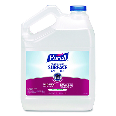 PURELL Foodservice Surface Sanitizer, Fragrance Free, 1 gal Bottle, 4/Carton (GOJ434104)