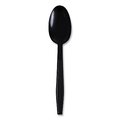 Boardwalk Heavyweight Wrapped Polypropylene Cutlery, Teaspoon, Black, 1,000/Carton (BWKTSHWPPBIW)