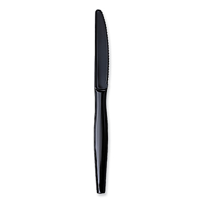 Boardwalk Heavyweight Wrapped Polystyrene Cutlery, Knife, Black, 1,000/Carton (BWKKNIHWPSBIW)