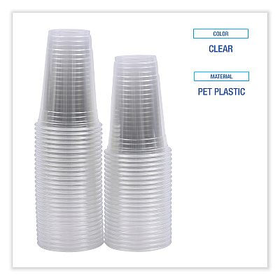 Boardwalk Clear Plastic Cold Cups, 20 oz, PET, 50 Cups/Sleeve, 20 Sleeves/Carton (BWKPET20)