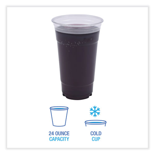 Boardwalk Clear Plastic Cold Cups, 24 oz, PET, 50 Cups/Sleeve, 12 Sleeves/Carton (PET24)